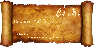 Csuhai Márta névjegykártya