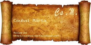 Csuhai Márta névjegykártya