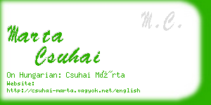 marta csuhai business card